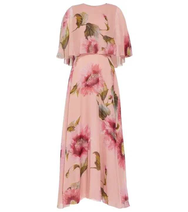Giambattista Valli Caped floral silk georgette gown