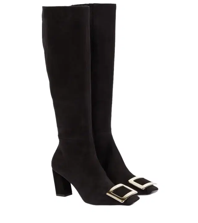 Roger Vivier Belle Vivier suede knee-high boots