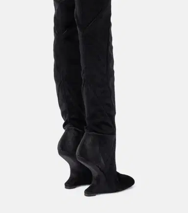 Rick Owens Cantilever velvet over-the-knee boots | Thumbnail 2