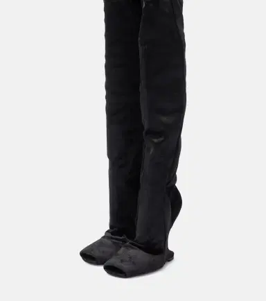 Rick Owens Cantilever velvet over-the-knee boots | Thumbnail 3