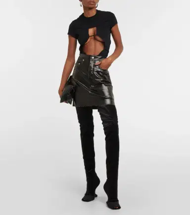 Rick Owens Cantilever velvet over-the-knee boots | Thumbnail 6