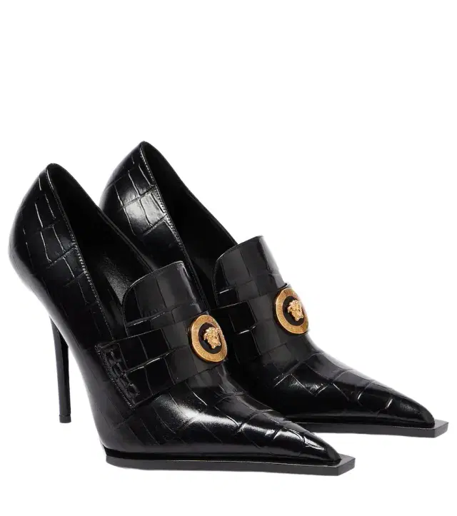 Versace Croc-effect patent leather pumps