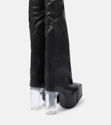 Rick Owens Platform leather over-the-knee boots | Thumbnail 5