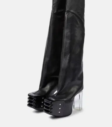 Rick Owens Platform leather over-the-knee boots | Thumbnail 6