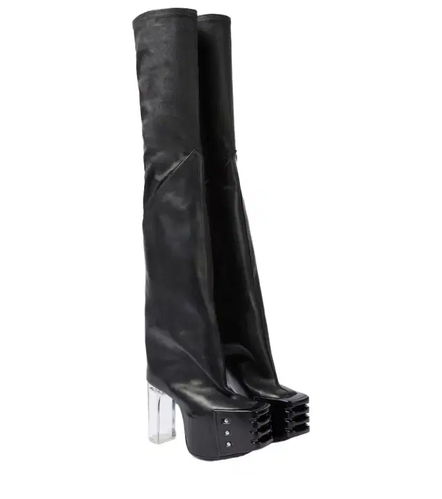 Rick Owens Platform leather over-the-knee boots