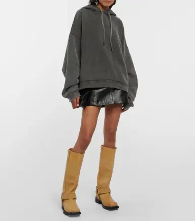 Acne Studios Cropped cotton hoodie | Thumbnail 2