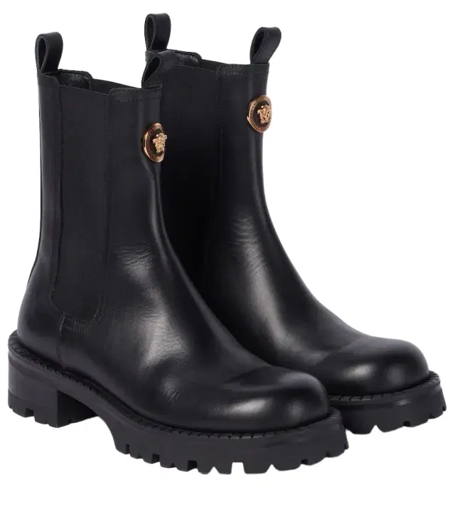 Versace Medusa leather Chelsea boots