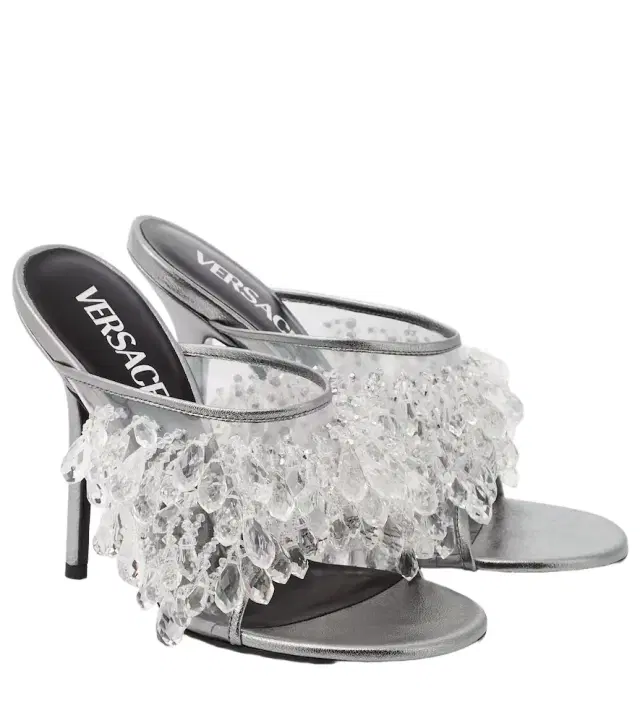 Versace Embellished PVC mules