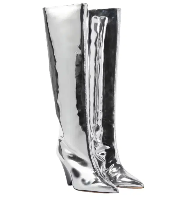Isabel Marant Lakita mirrored knee-high boots