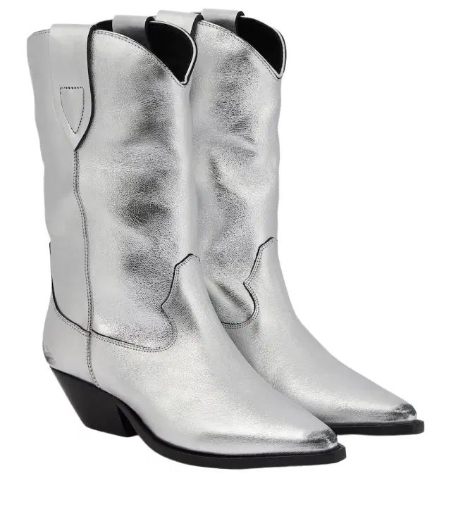 Isabel Marant Duerto metallic leather cowboy boots