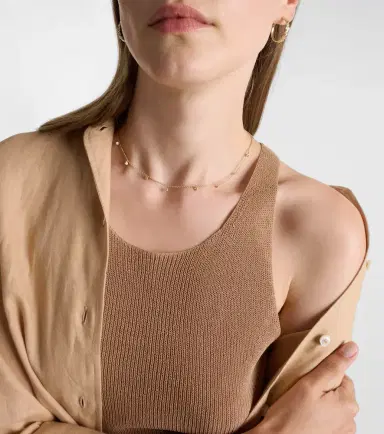 Octavia Elizabeth Micro Nesting Gem 18kt gold necklace with diamonds | Thumbnail 4