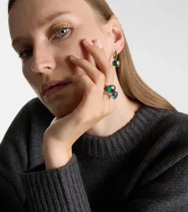 Pomellato Nudo 18kt rose and white gold ring with malachite, prasiolite, and tsavorite | Thumbnail 3 Pomellato Nudo 18kt rose and white gold ring with malachite, prasiolite, and tsavorite | Thumbnail 3