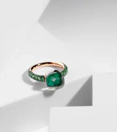 Pomellato Nudo 18kt rose and white gold ring with malachite, prasiolite, and tsavorite | Thumbnail 5 Pomellato Nudo 18kt rose and white gold ring with malachite, prasiolite, and tsavorite | Thumbnail 5