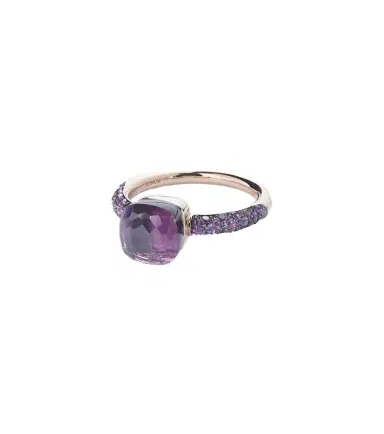 Pomellato Nudo Petit 18kt rose and white gold ring with amethyst and jade | Thumbnail 1 Pomellato Nudo Petit 18kt rose and white gold ring with amethyst and jade | Thumbnail 1
