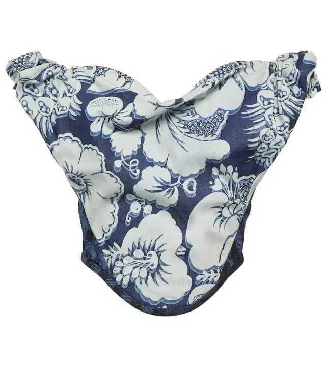 Vivienne Westwood Sunday floral denim corset top