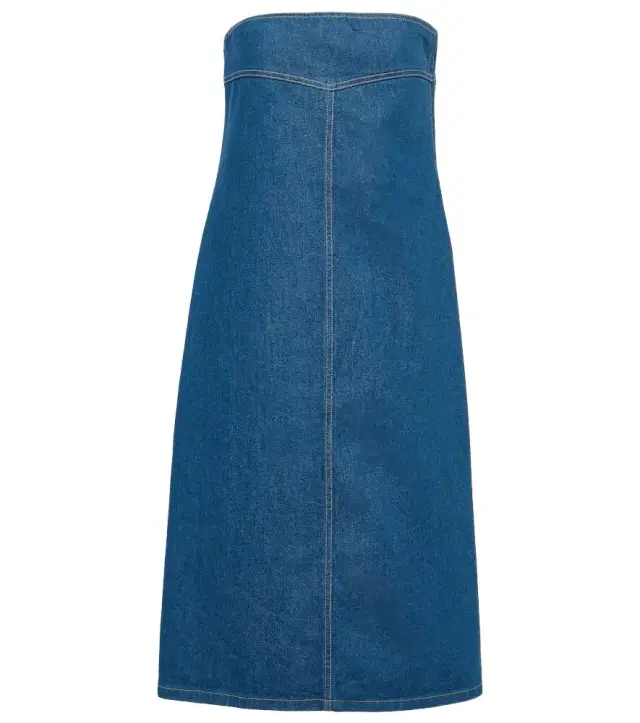 Ferragamo Strapless denim midi dress