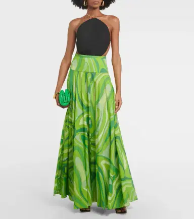 Pucci Marmo pleated cotton muslin maxi skirt | Thumbnail 3