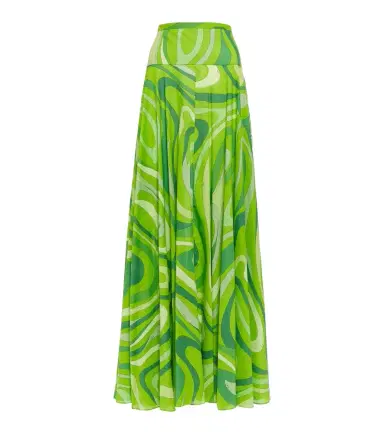 Pucci Marmo pleated cotton muslin maxi skirt | Thumbnail 1