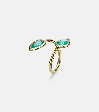 Octavia Elizabeth Moi and Toi 18kt gold ring with emeralds | Thumbnail 5