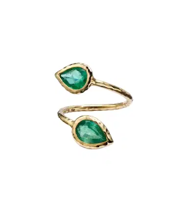 Octavia Elizabeth Moi and Toi 18kt gold ring with emeralds | Thumbnail 1