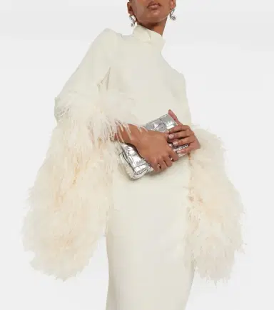 Taller Marmo Del Rio feather-trimmed midi dress | Thumbnail 4 Taller Marmo Del Rio feather-trimmed midi dress | Thumbnail 4