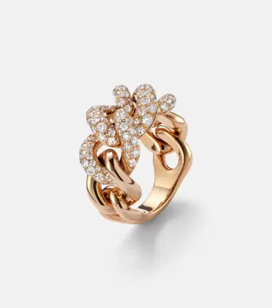 Pomellato Catene 18kt rose gold ring with diamonds | Thumbnail 2 Pomellato Catene 18kt rose gold ring with diamonds | Thumbnail 2