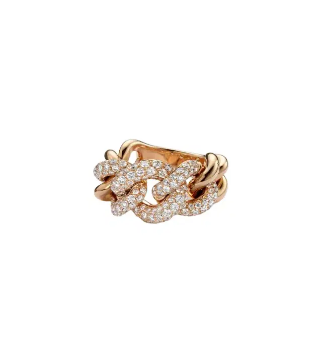Pomellato Catene 18kt rose gold ring with diamonds
