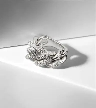 Pomellato Catene 18kt white gold ring with diamonds | Thumbnail 2 Pomellato Catene 18kt white gold ring with diamonds | Thumbnail 2