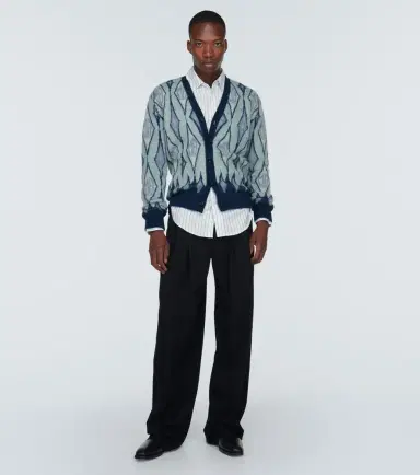Amiri Argyle mohair-blend cardigan | Thumbnail 2