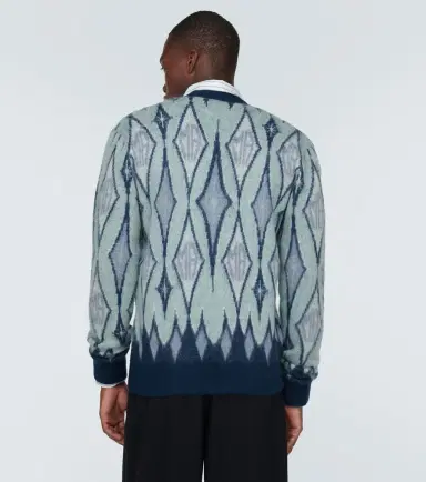 Amiri Argyle mohair-blend cardigan | Thumbnail 3