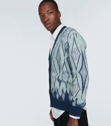 Amiri Argyle mohair-blend cardigan | Thumbnail 4