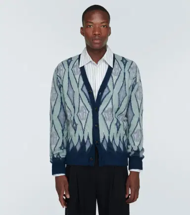 Amiri Argyle mohair-blend cardigan | Thumbnail 5