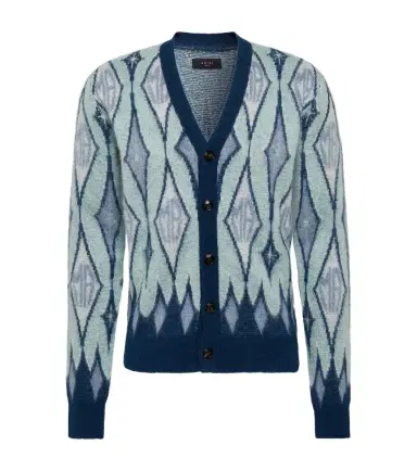 Amiri Argyle mohair-blend cardigan | Thumbnail 1