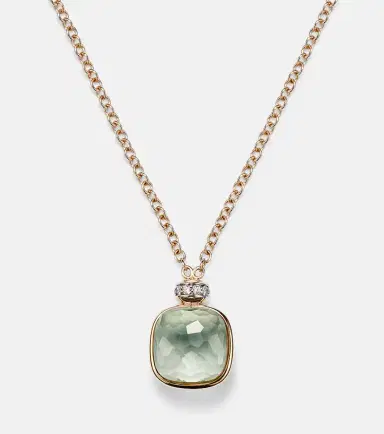 Pomellato Nudo 18kt rose and white gold necklace with prasiolite and diamonds | Thumbnail 2