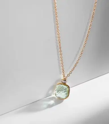 Pomellato Nudo 18kt rose and white gold necklace with prasiolite and diamonds | Thumbnail 4