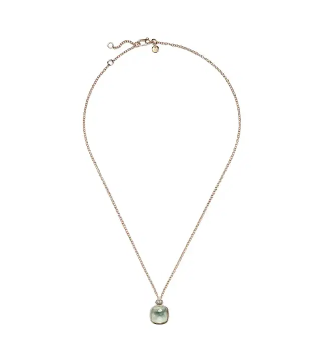 Pomellato Nudo 18kt rose and white gold necklace with prasiolite and diamonds