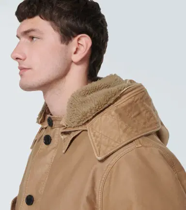 Prada Faux fur-trimmed bomber jacket | Thumbnail 3 Prada Faux fur-trimmed bomber jacket | Thumbnail 3