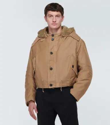 Prada Faux fur-trimmed bomber jacket | Thumbnail 4 Prada Faux fur-trimmed bomber jacket | Thumbnail 4