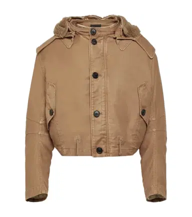 Prada Faux fur-trimmed bomber jacket | Thumbnail 1 Prada Faux fur-trimmed bomber jacket | Thumbnail 1