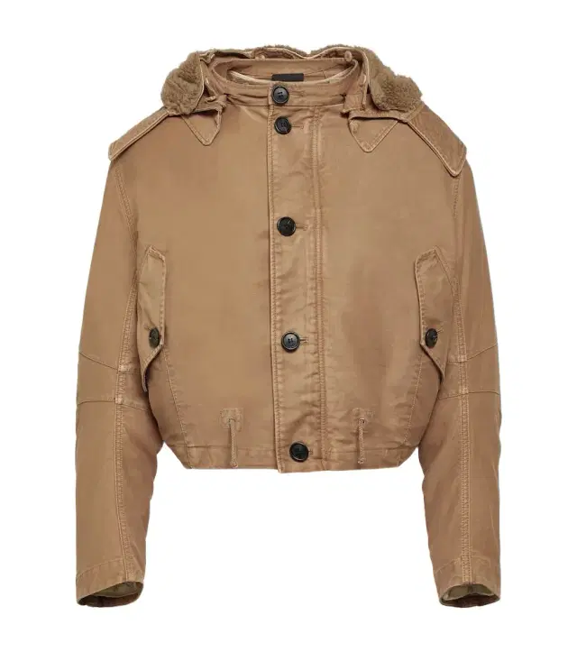 Faux fur-trimmed bomber jacket Faux fur-trimmed bomber jacket