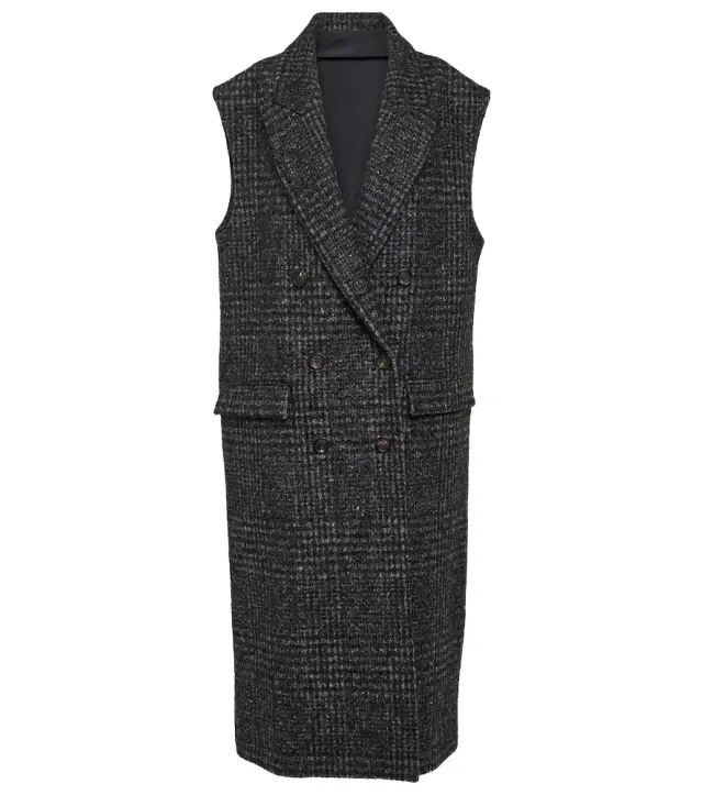 Brunello Cucinelli Checked wool-blend coat