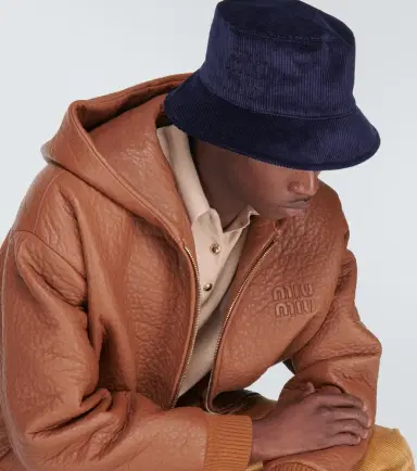 Miu Miu ogo corduroy bucket hat | Thumbnail 3