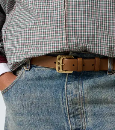 Miu Miu Logo leather belt | Thumbnail 4 Miu Miu Logo leather belt | Thumbnail 4