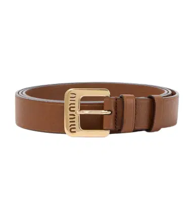 Miu Miu Logo leather belt | Thumbnail 1 Miu Miu Logo leather belt | Thumbnail 1