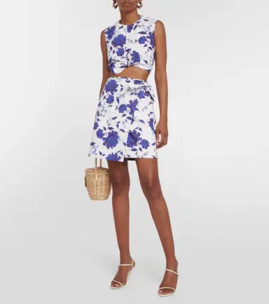 Emilia Wickstead Imy printed cotton miniskirt | Thumbnail 2