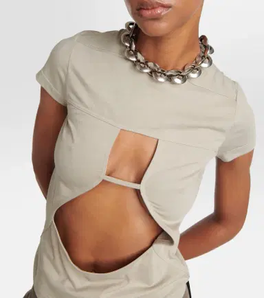 Rick Owens Cutout cotton T-shirt | Thumbnail 4