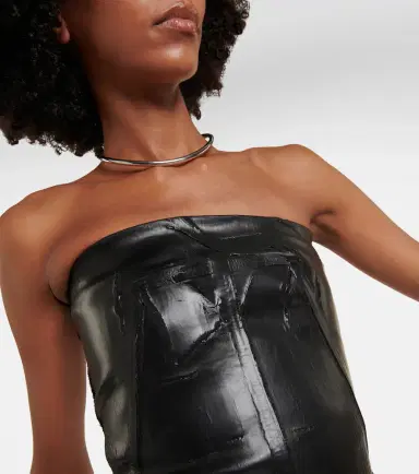 Rick Owens Coated denim bustier | Thumbnail 4