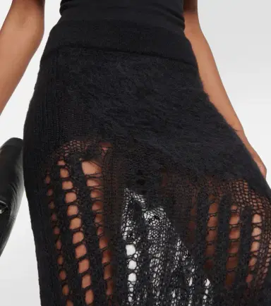 Rick Owens Distressed mohair-blend maxi skirt | Thumbnail 2