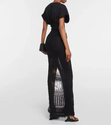 Rick Owens Distressed mohair-blend maxi skirt | Thumbnail 5