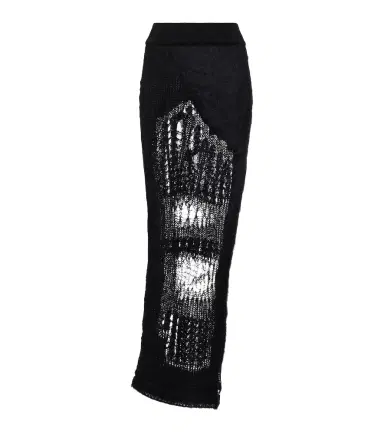 Rick Owens Distressed mohair-blend maxi skirt | Thumbnail 1